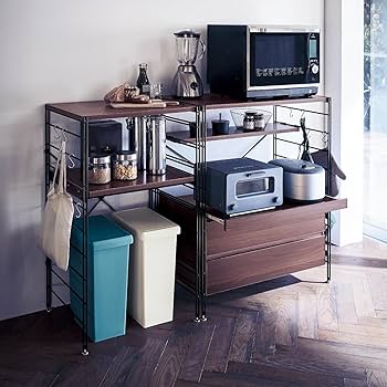 Amazon | [ベルメゾン] レンジボード スライド棚 高さ調節可